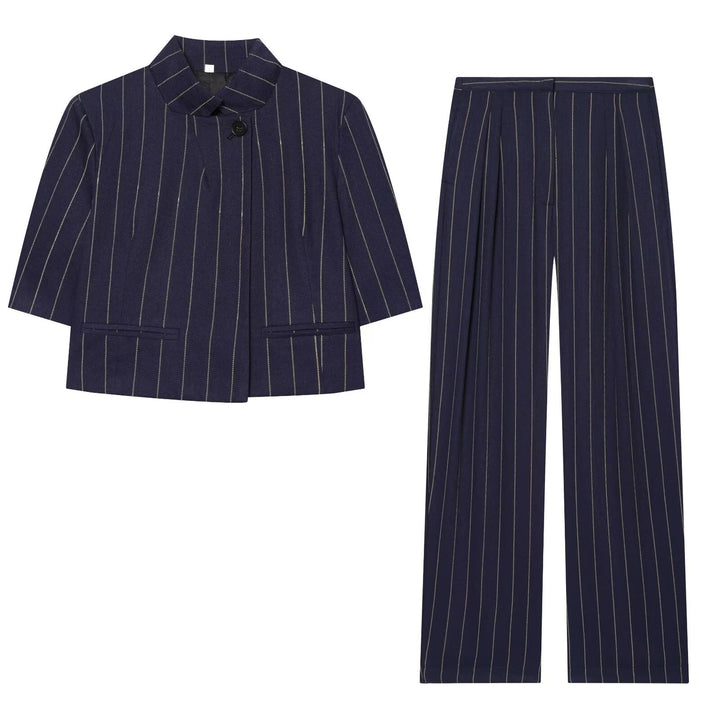 Kvinnor vid hög midjebukser med elegant stripemønster og komfortabel fall Mirla-Eva Jonsson