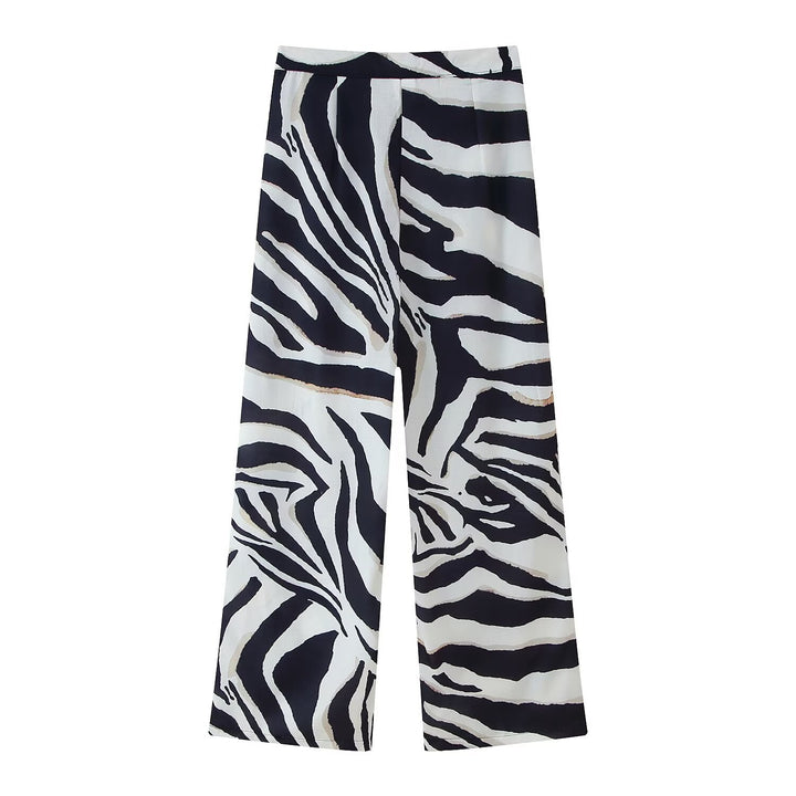 Kvinnor vida Palazzo-byxor med zebra-mönster Mirla-Eva Jonsson