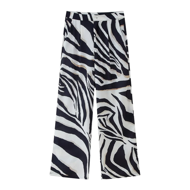 Kvinnor vida Palazzo-byxor med zebra-mönster Mirla-Eva Jonsson