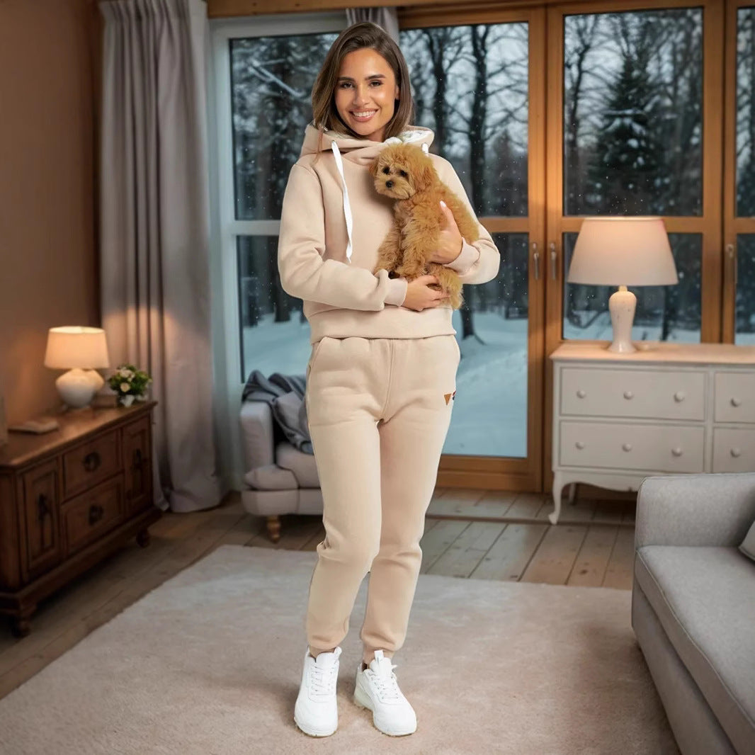 Kvinnors Atletiska Huvtröja och Joggingbyxor Set med Extra Hög Krage Mirla-Eva Jonsson