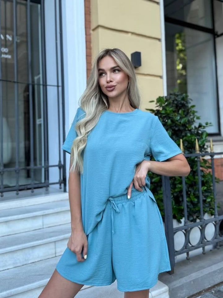 Kvinnors Avslappnad Passform Kort Dräkt med Elastisk Midja Mirla-Eva Jonsson