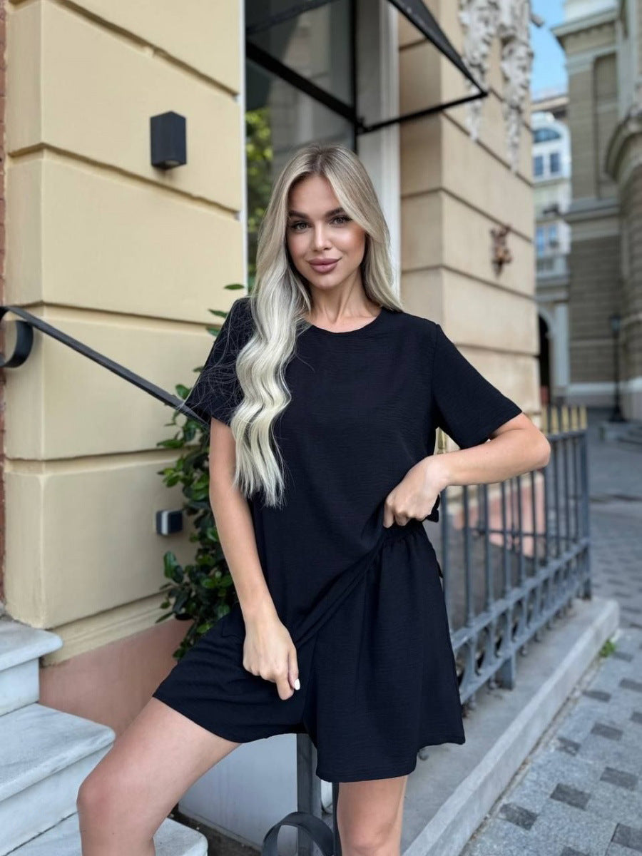 Kvinnors Avslappnad Passform Kort Dräkt med Elastisk Midja Mirla-Eva Jonsson