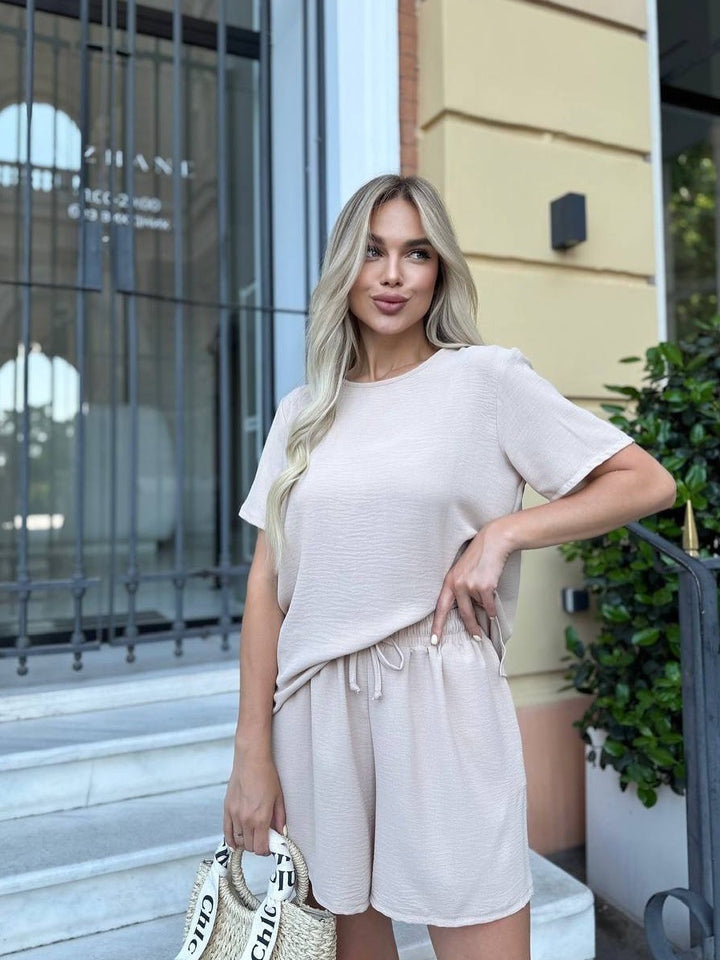 Kvinnors Avslappnad Passform Kort Dräkt med Elastisk Midja Mirla-Eva Jonsson