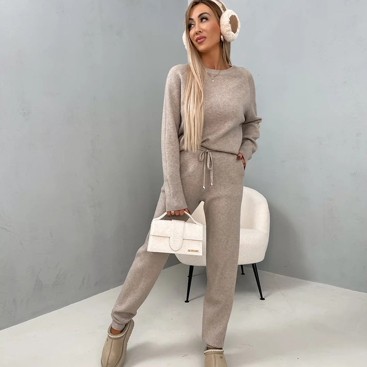 Kvinnors Bekväma Fleece Lounge Set med Elastisk Midja och Mjukt Material Mirla-Eva Jonsson