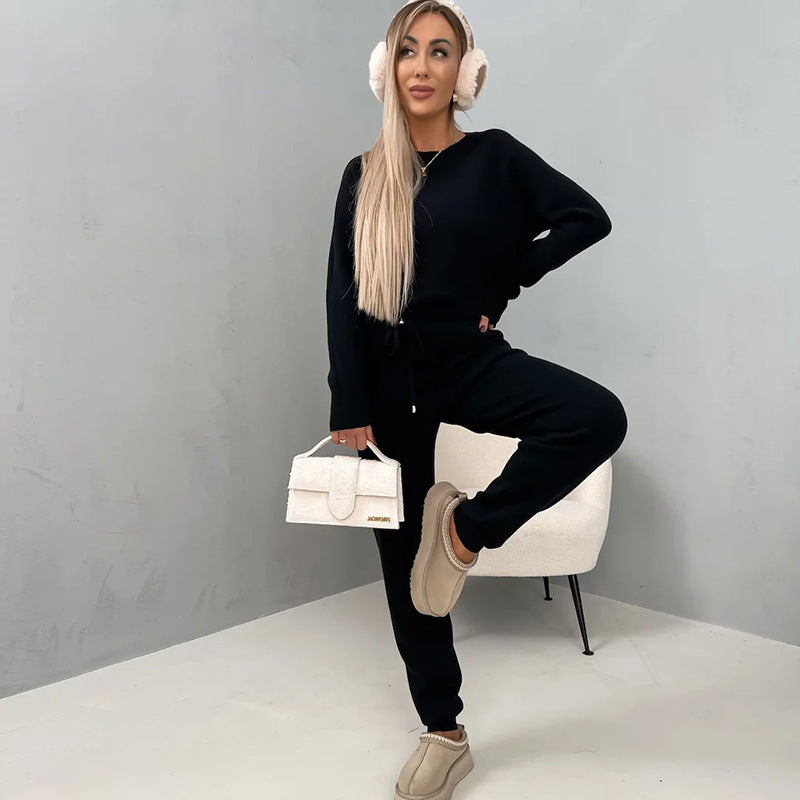 Kvinnors Bekväma Fleece Lounge Set med Elastisk Midja och Mjukt Material Mirla-Eva Jonsson