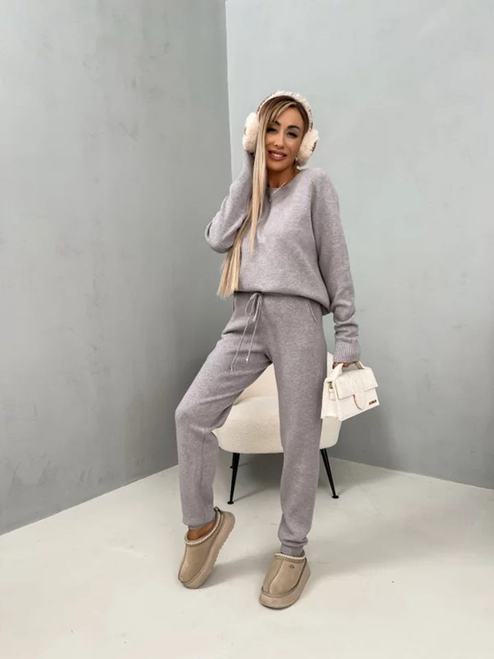 Kvinnors Bekväma Fleece Lounge Set med Elastisk Midja och Mjukt Material Mirla-Eva Jonsson