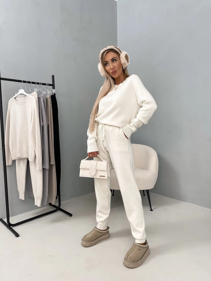 Kvinnors Bekväma Fleece Lounge Set med Elastisk Midja och Mjukt Material Mirla-Eva Jonsson