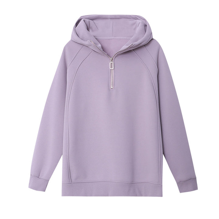 Kvinnors Bekväma Hoodie med Halvdragkedja Mirla-Eva Jonsson