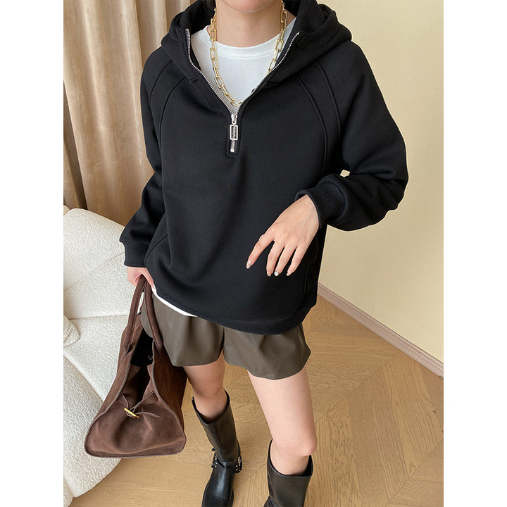 Kvinnors Bekväma Hoodie med Halvdragkedja Mirla-Eva Jonsson