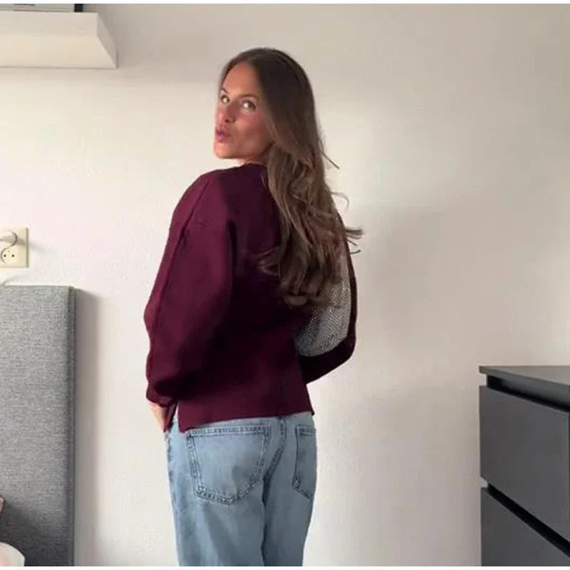 Kvinnors Bekväma Kofta med V-Hals Mirla-Eva Jonsson