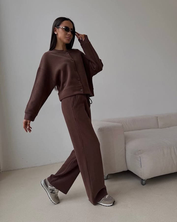 Kvinnors Bekväma Kofta och Joggingbyxor Set Mirla-Eva Jonsson