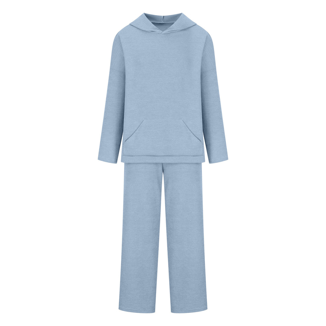 Kvinnors Bekväma Långärmad Hoodie och Palazzo Byxor Set Mirla-Eva Jonsson