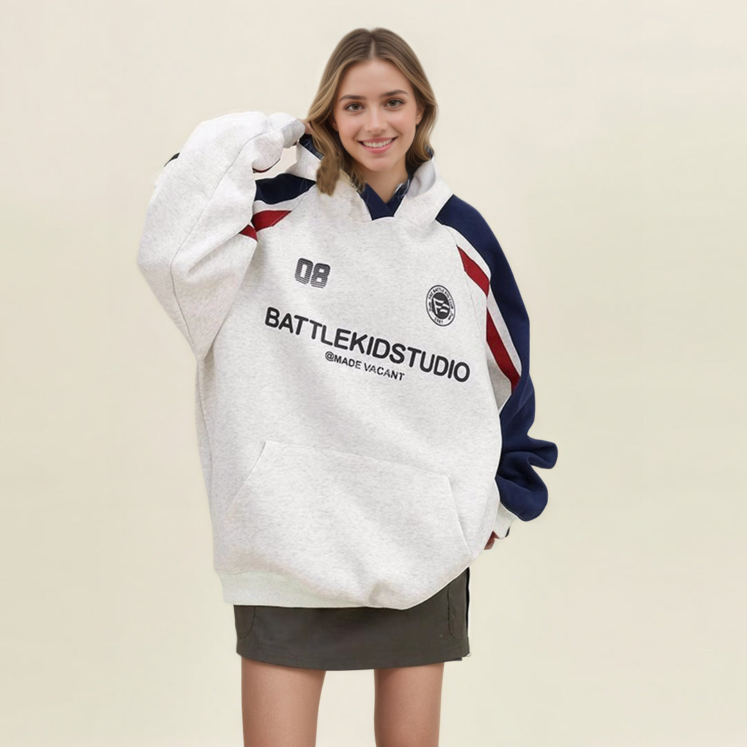 Kvinnors Bekväma Stora Hoodie med Moderna Grafiker Mirla-Eva Jonsson