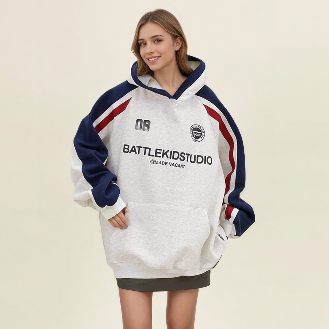 Kvinnors Bekväma Stora Hoodie med Moderna Grafiker Mirla-Eva Jonsson
