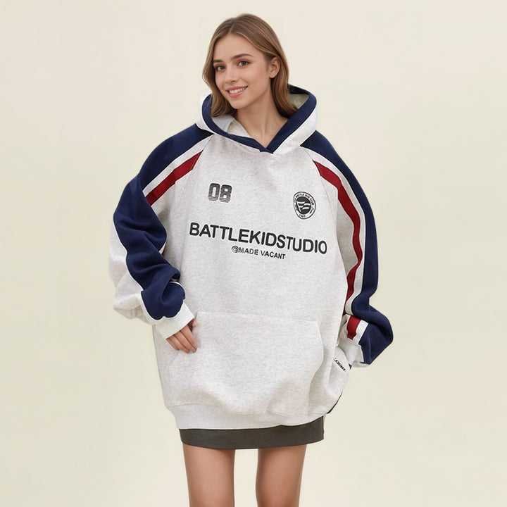 Kvinnors Bekväma Stora Hoodie med Moderna Grafiker Mirla-Eva Jonsson