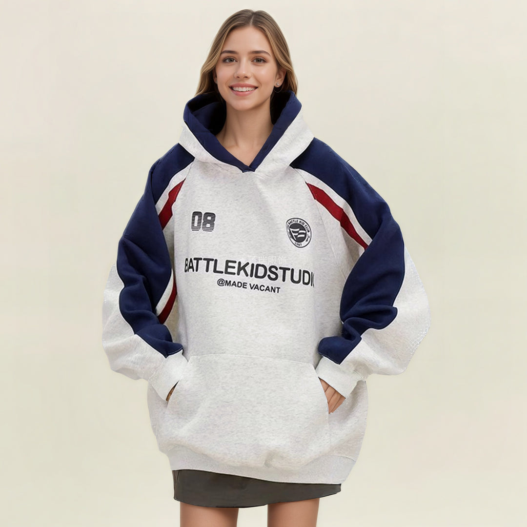 Kvinnors Bekväma Stora Hoodie med Moderna Grafiker Mirla-Eva Jonsson