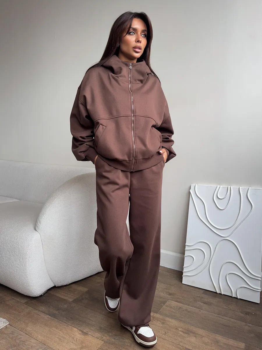 Kvinnors Bekväma Sweat Jacket och Joggingbyxor Set Mirla-Eva Jonsson