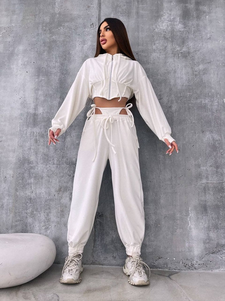 Kvinnors Bekväma Velour Hoodie och Sweatpants Set Mirla-Eva Jonsson