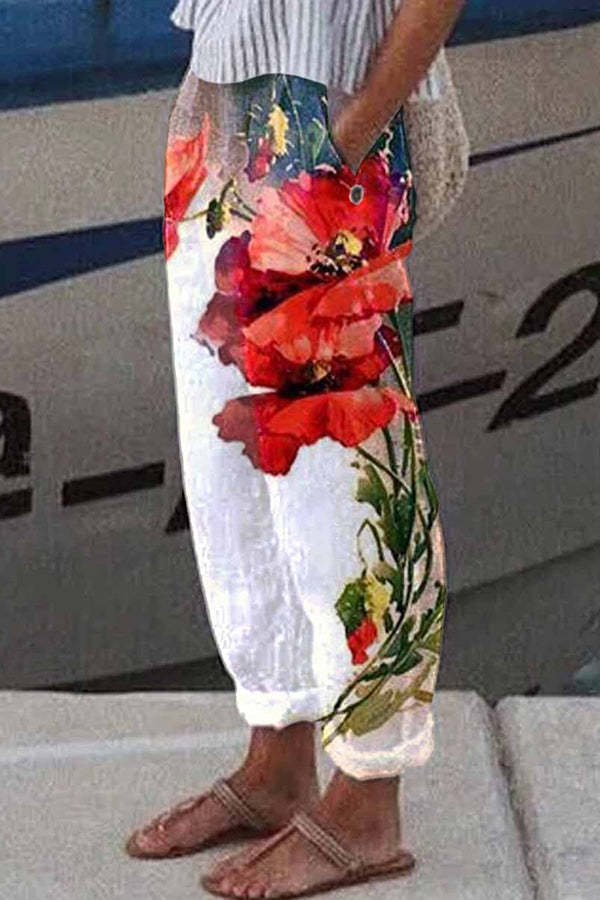 Kvinnors Blommiga Fritidsbyxor Mirla-Eva Jonsson