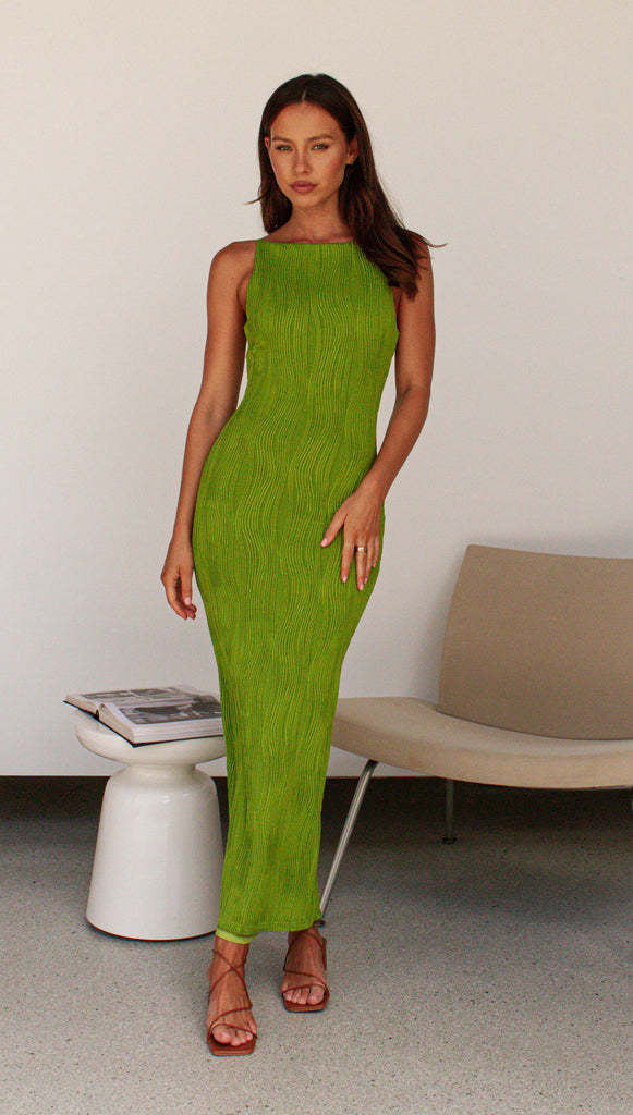 Kvinnors Bodycon Maxi Klänning i Modern Randig Design Mirla-Eva Jonsson