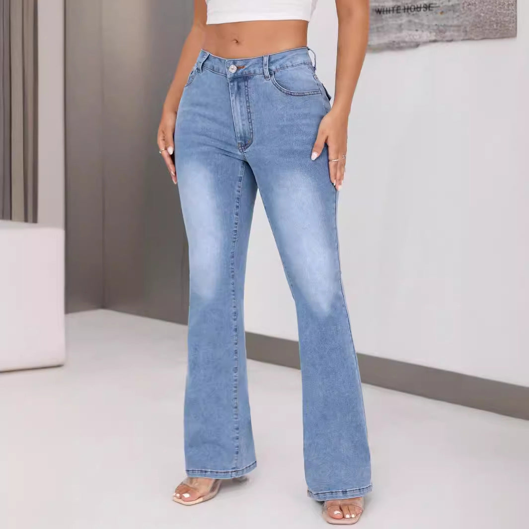 Kvinnors Bootcut Jeans med Hög Midja och Unik Design Mirla-Eva Jonsson
