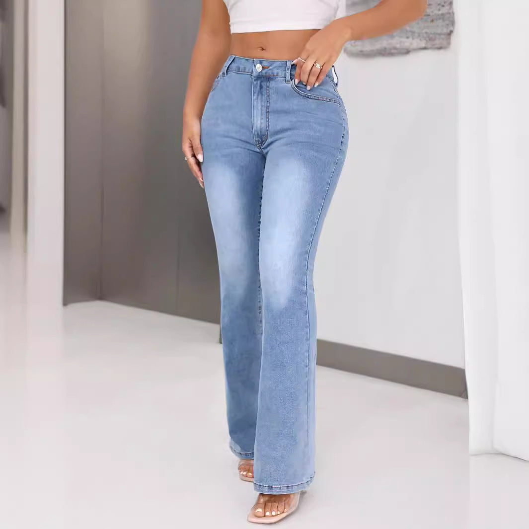 Kvinnors Bootcut Jeans med Hög Midja och Unik Design Mirla-Eva Jonsson
