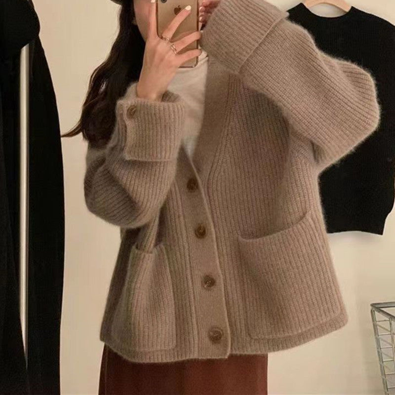 Kvinnors Chunky Knit Kofta med Fickor Mirla-Eva Jonsson
