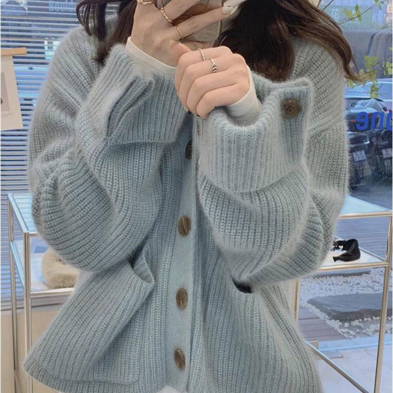 Kvinnors Chunky Knit Kofta med Fickor Mirla-Eva Jonsson