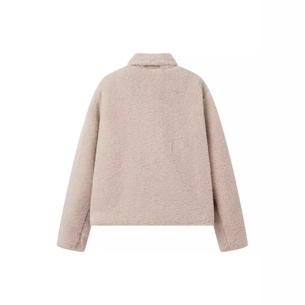 Kvinnors Cozy Fleece Jacka med Eleganta Klaffer och Praktiska Fickor Mirla-Eva Jonsson