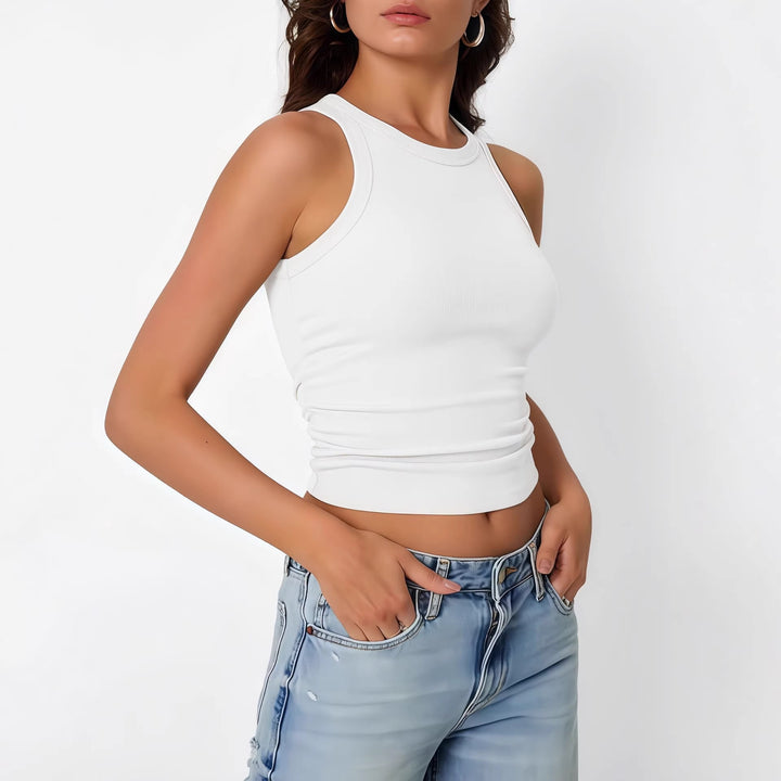 Kvinnors Crop Top med smala band och elastisk tyg Mirla-Eva Jonsson