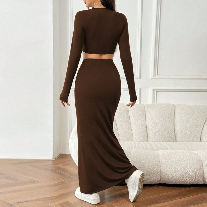 Kvinnors Crop Top och Maxi Kjol Set med Volanger Mirla-Eva Jonsson
