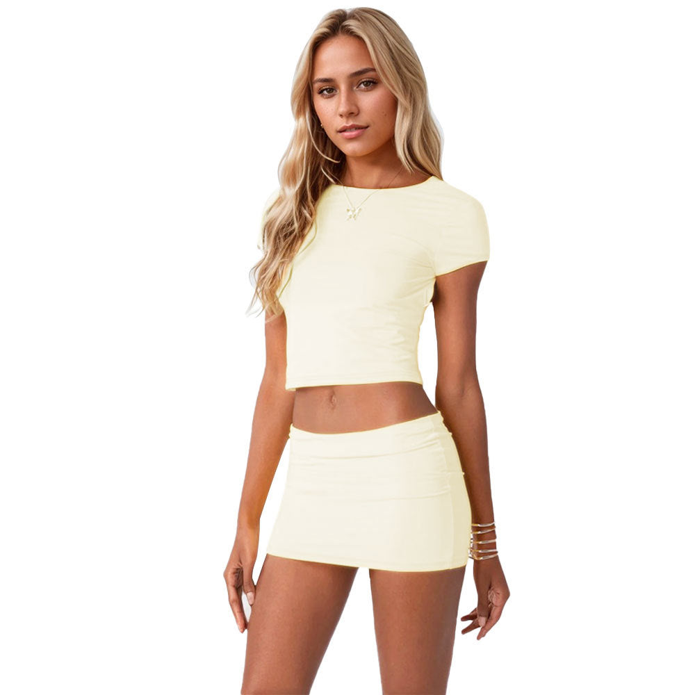 Kvinnors Crop Top och Mini Kjol Set Mirla-Eva Jonsson