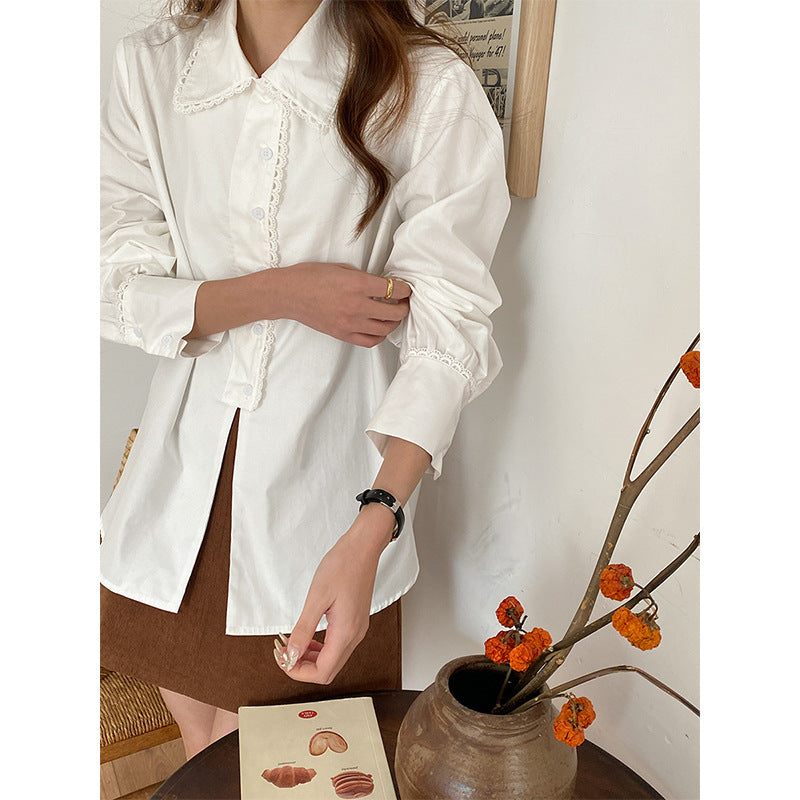 Kvinnors Elegant Blus med Spetskrage Mirla-Eva Jonsson