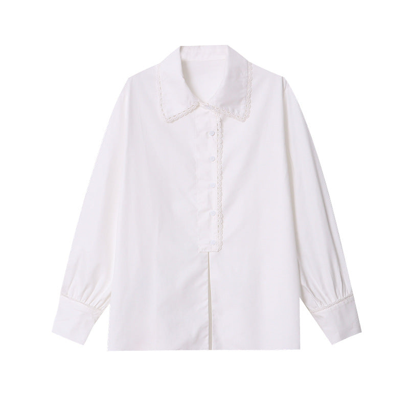 Kvinnors Elegant Blus med Spetskrage Mirla-Eva Jonsson