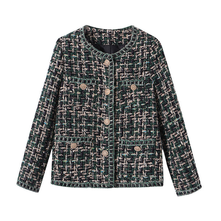 Kvinnors Elegant Boucle Jacka med Dekorativa Knappar Mirla-Eva Jonsson