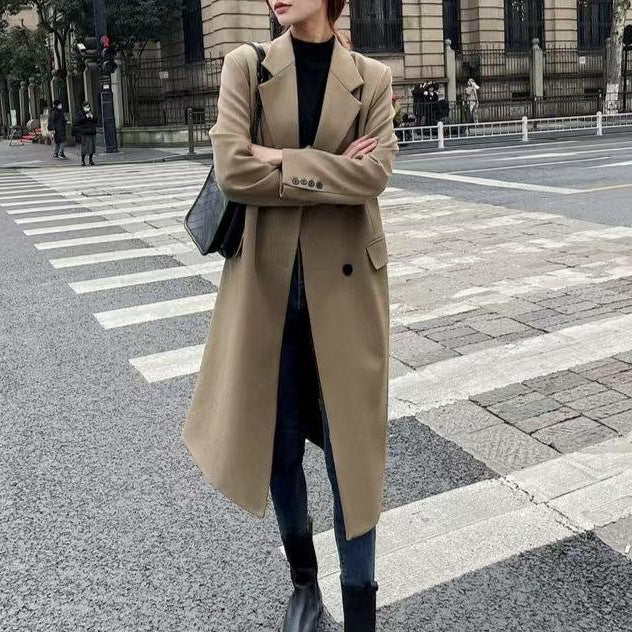 Kvinnors Elegant Dubbelknäppt Kappa Mirla-Eva Jonsson