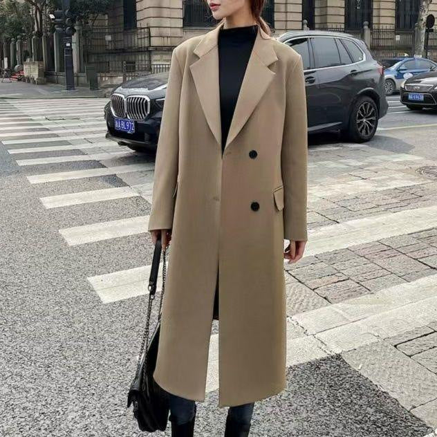 Kvinnors Elegant Dubbelknäppt Kappa Mirla-Eva Jonsson
