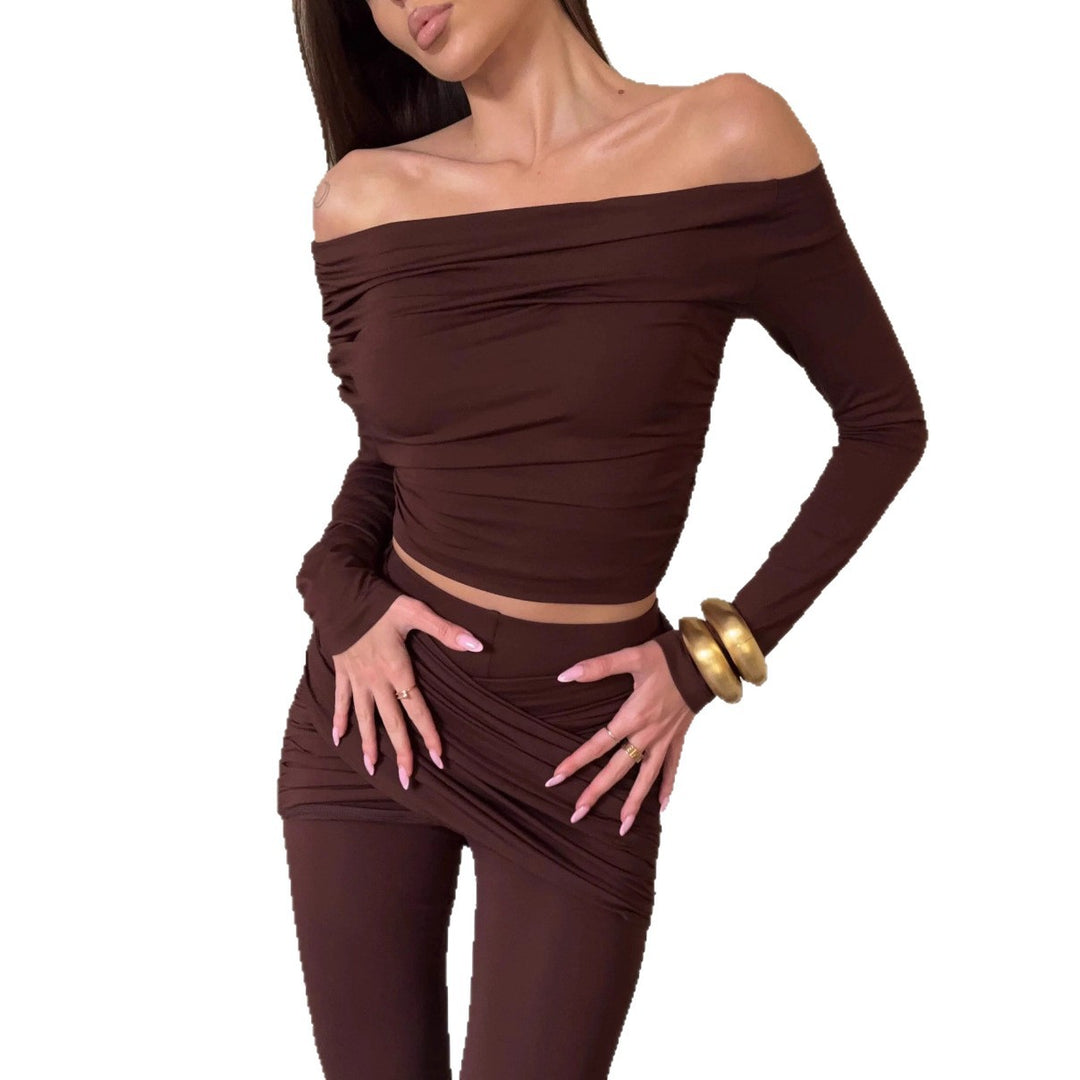Kvinnors Elegant Jumpsuit med Bred Ben och Off-Shoulder Design Mirla-Eva Jonsson