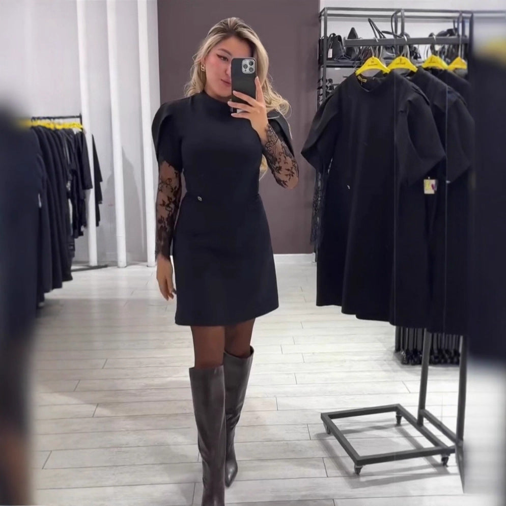 Kvinnors Elegant Klänning med Spets och Tajt Snitt Mirla-Eva Jonsson