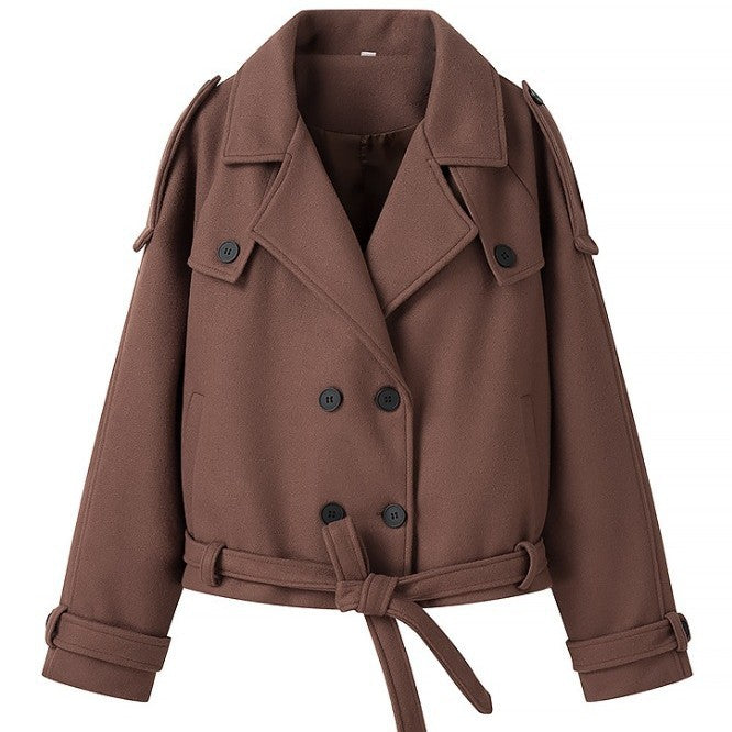 Kvinnors Elegant Lång Trench Coat med Strukturerad Ståkrage Mirla-Eva Jonsson