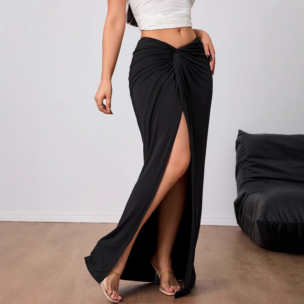 Kvinnors Elegant Maxi Kjol med Fin Drapering och Hög Sprund Mirla-Eva Jonsson