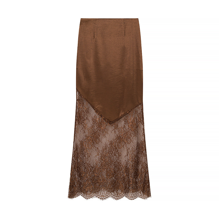 Kvinnors Elegant Maxi Kjol med Transparent Spets och Chic Satu Top Mirla-Eva Jonsson