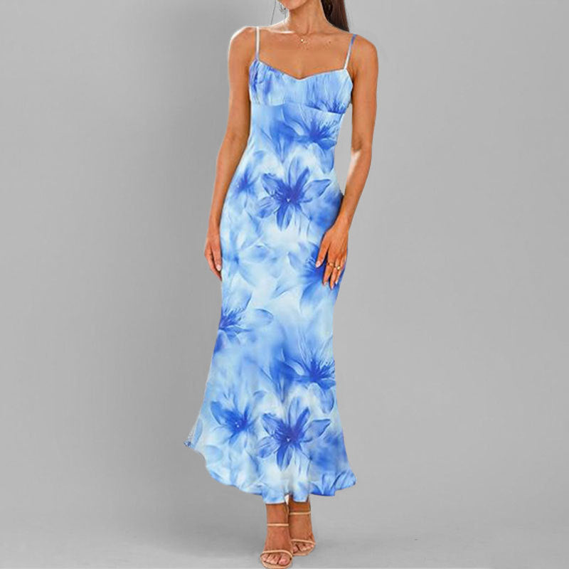 Kvinnors Elegant Maxi Klänning med Fina Remmar och Lekfull Gradient Mirla-Eva Jonsson