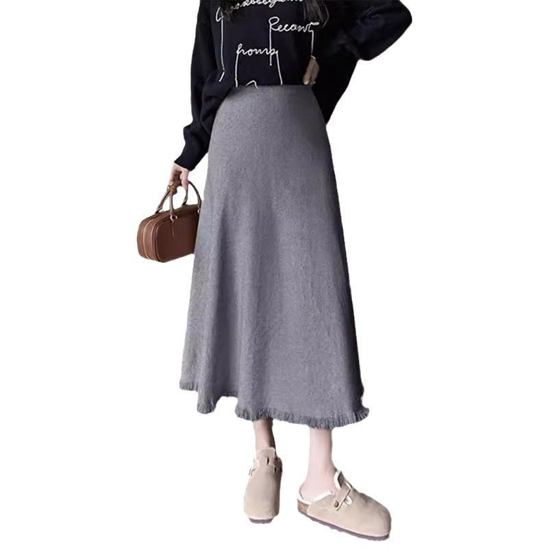 Kvinnors Elegant Midi Kjol med Fransar och Högkvalitativ Hantverk Mirla-Eva Jonsson