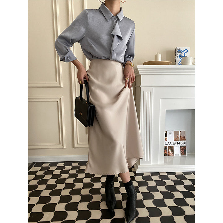 Kvinnors Elegant Skjorta med Voluminös Krage Mirla-Eva Jonsson