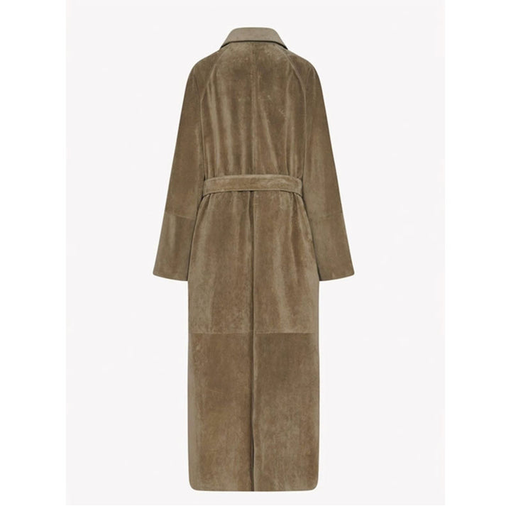 Kvinnors Elegant och Moded Trench Coat Tillverkad av Högkvalitativ Mocka Mirla-Eva Jonsson