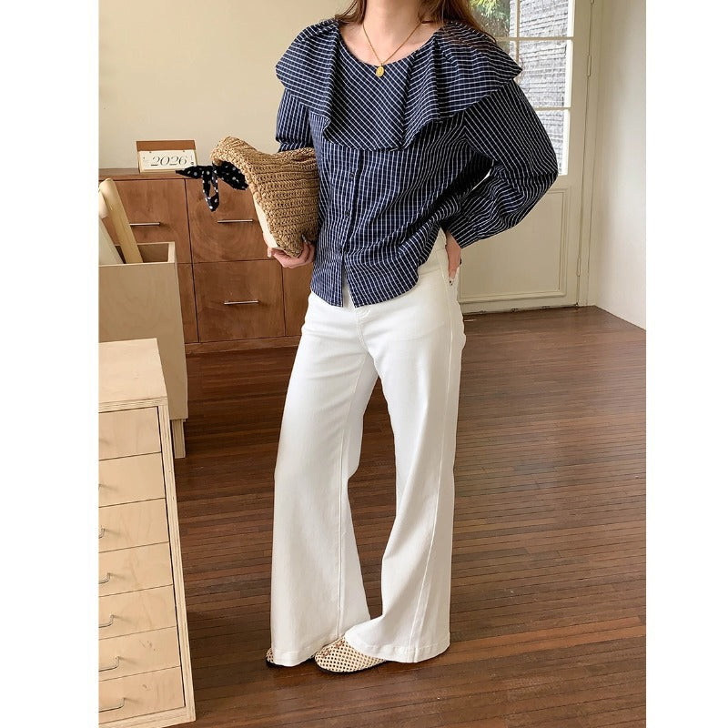 Kvinnors Fashionable Blus med Volangdetaljer Mirla-Eva Jonsson