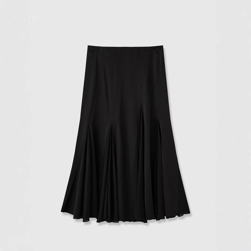 Kvinnors Flödande Maxi Kjol med Eleganta Fållar-Eva Jonsson