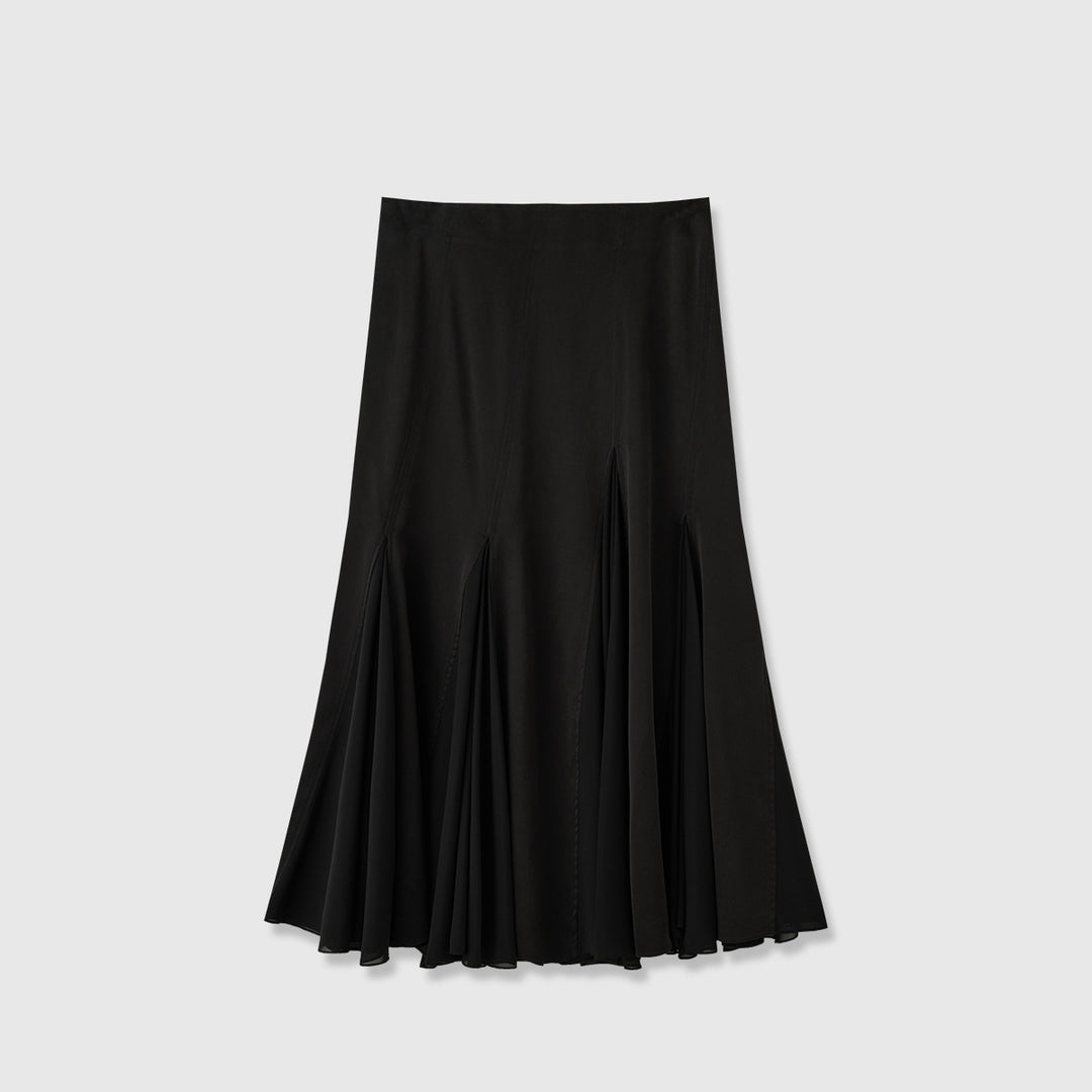 Kvinnors Flödande Maxi Kjol med Eleganta Fållar-Eva Jonsson