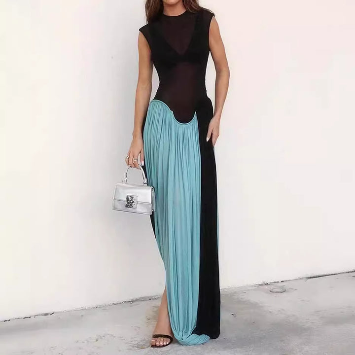 Kvinnors Glamorous Maxi Klänning med Knutdesign och Hög Slits Mirla-Eva Jonsson